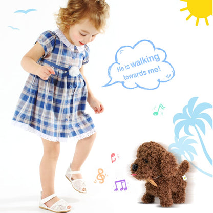 WEofferwhatYOUwant Labradoodle Robot Dog – Interactive Plush Puppy Toy That Walks and Barks – Goldendoodle Stuffed Animal with Sounds – Cuddly Educational Gift for Toddlers 18+ Months
