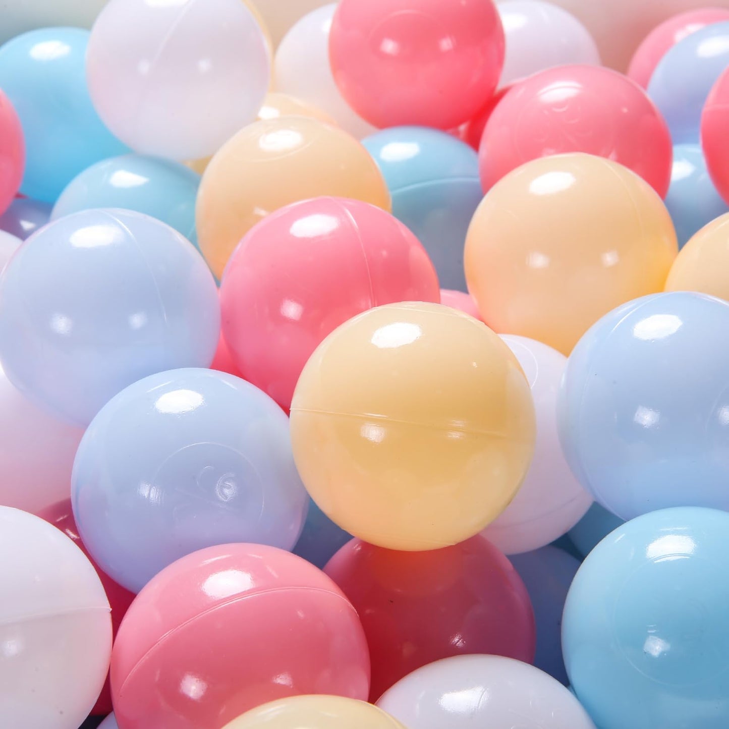 Heopeis Ball Pit Balls for Toddlers, 100 pcs Pastel Plastic Toy Balls for Kids, Macaron Pit Balls for Baby Toddler Birthday Christmas, Ball Pool Play Tent, Baby Kiddie Pool Toys, Party Decoration