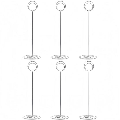 10 Pack 8.75 inch Tall Table Number Holders Place Card Holder Table Picture Holder Wire Photo Holder Clips Picture Memo Note Photo Stand (Silver)