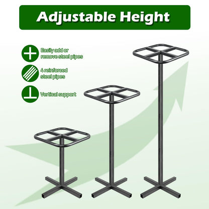 Ansonation Extra Thick Adjustable Dragon Fruit Trellis,Durable Metal Plant Trellis Outdoor Climbing Plants Support Frame for Vertical Gardening Trees Cactus Black
