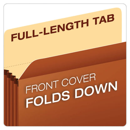 Pendaflex Expanding File Pockets, Letter Size, 5.25" Expansion, Reinforced with DuPont™ Tyvek® Material, Redrope, 10 per Box (1534G-OX)