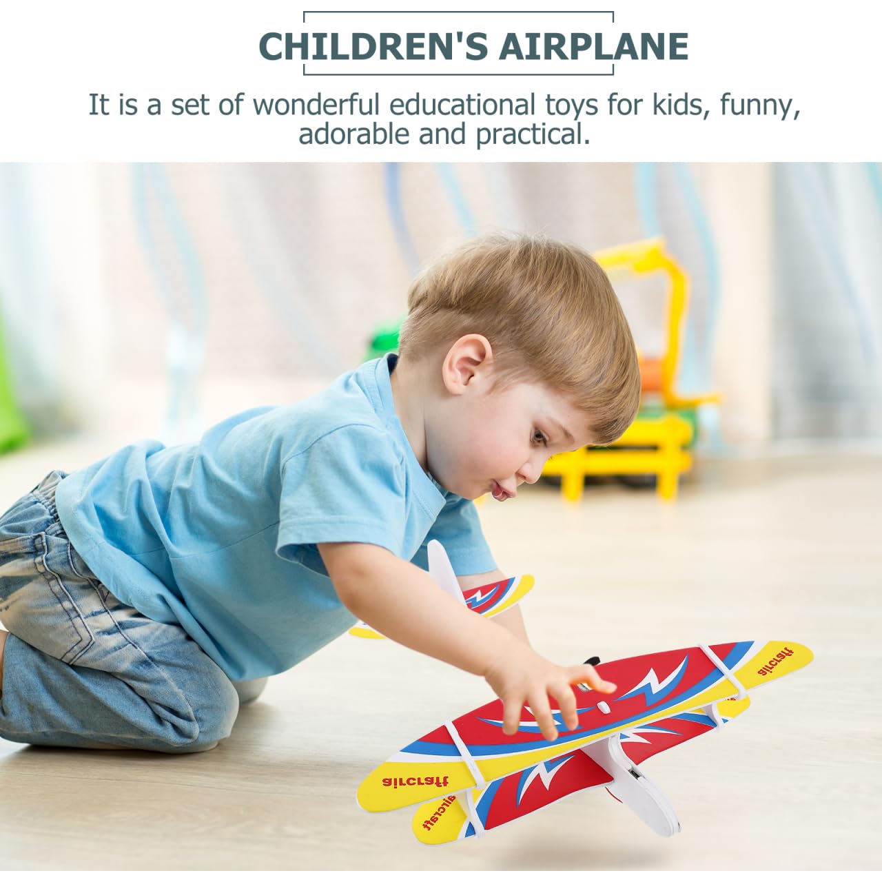 Totority USB Rechargeable Electric Foam Glider Planes 2Pcs with LED Lights, Hand Thrown Airplane Toys for Kids Boys Girls, Safe Durable Material, Perfect Outdoor Indoor Flying Fun Present