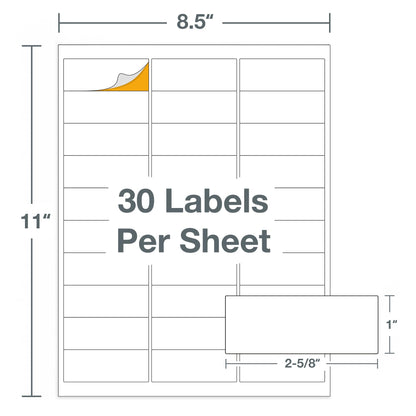 HERMA Printable Address Labels 1" x 2-5/8", 3000 Labels, Easy Peel Off Customizable Stickers for Laser Printer & Inkjet Printer, Blank Shipping Labels for Mailing, Storage & Organization