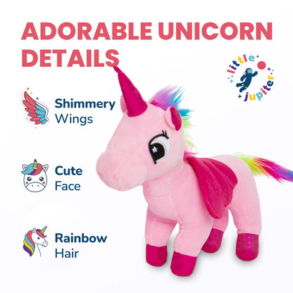 Little Jupiter Plush Pet Set w/Purse - Unicorn Stuffed Animals for Girls - Unicorn Plush - Stuffed Unicorns - Gift for Age 4-5 - 6-7 yrs (Pink Unicorn)