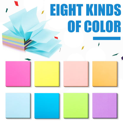 Meanplan 3 Pack Pop up Sticky Dispenser Note Holder Black Base with 24 Pads Colored Pop up Sticky Notes Memo Pads Self Stick 3x3 Refills Back to School Office Desk Supplies, 50 Sheet Per Pad