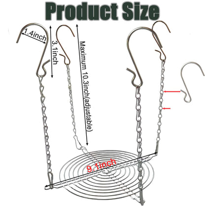 Toeloioh Adjustable Height Planter Inserts for Tall Planters Large Pots,4 Hooks Fits in The Top Openings,Chain Planter Filler Elevate Plants,Wedding & Party Decor