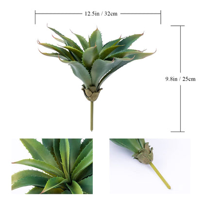 Veryhome Succulents Plants Artificial Aloe Plant, 12.5Inch Large Faux Succulents Unpotted, Premium Crafting DIY Greenery Decor for Indoor & Outdoor(Green)
