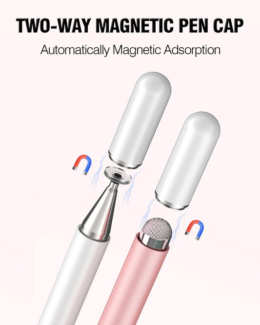 Stylus Pens for Touch Screens, 2 in 1 High Precision Universal Stylus Pen for iPad Compatible with Apple, iPhone, iPad, Android, Microsoft Tablets, Phones, 3 Pack - Blue, Pink, Purple