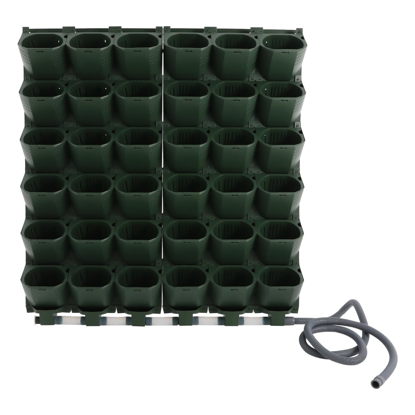 Wall Mounted Vertical Garden Planter, 6 Row 36 Plant Grow Pots, Wall Mounted Vertical Garden Planter with Irrigation System, Indoor Outdoor Flower Pot Holder - Indoor Outdoor Green Wall Decoration
