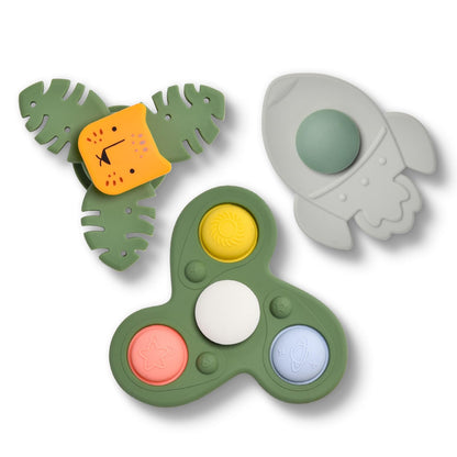 Silicone Suction Cup Spinner Toy for Babies&Toddlers – Food-Grade Safe & Fun Sensory Toy for Teething & Play – Perfect Baby Bath, High Chair & Travel Toy, Ideal Baby Gift for 1-3