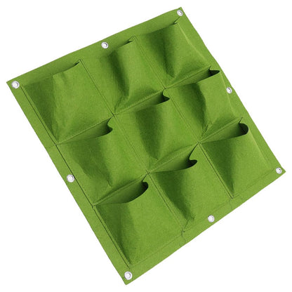 VINTORKY Vertical Hanging Wall Planter with with 9 Pockets Wall Mounted Felt Planters for Flowers Herbs and Succulents Space Saving