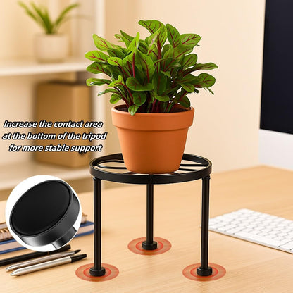 Chejievy 1 Pack Metal Round Plant Stands, Small Flower Pot Stand for Garden Home, Anti-rust Circle Plant holders Display Shelf for Indoor/Outdoor