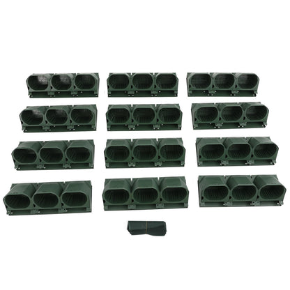 Self Watering Wall Planter | 36 Pots Vertical Garden Planter for Indoor Plants | Wall-Mounted Stackable wall planter | Hanging Plant Flower Pot Holder | 10.56 Fl Oz Each Individual Pot | Army Green