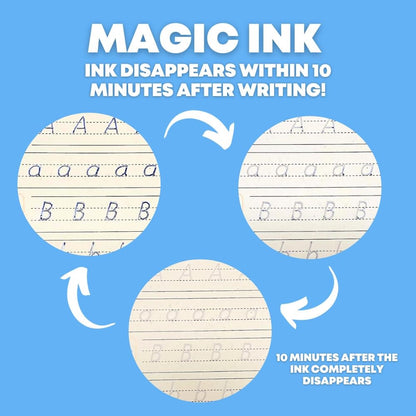 Groovd Children's Magic Copybooks - Reusable Grooved Writing Books for Kids - Handwriting Practice Workbooks, Calligraphy Learning Kit & Tracing Tools Set, 4 Books with Pen & Ink Refills (Ages 3-8)