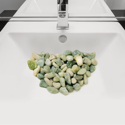 FANTIAN 5 lbs Green River Rocks for Plants, 1-2 Inch Polished Jade Pebbles for Indoor Plants, Decorative Rocks for Succulent, Landscaping, Vases, Yard and Garden