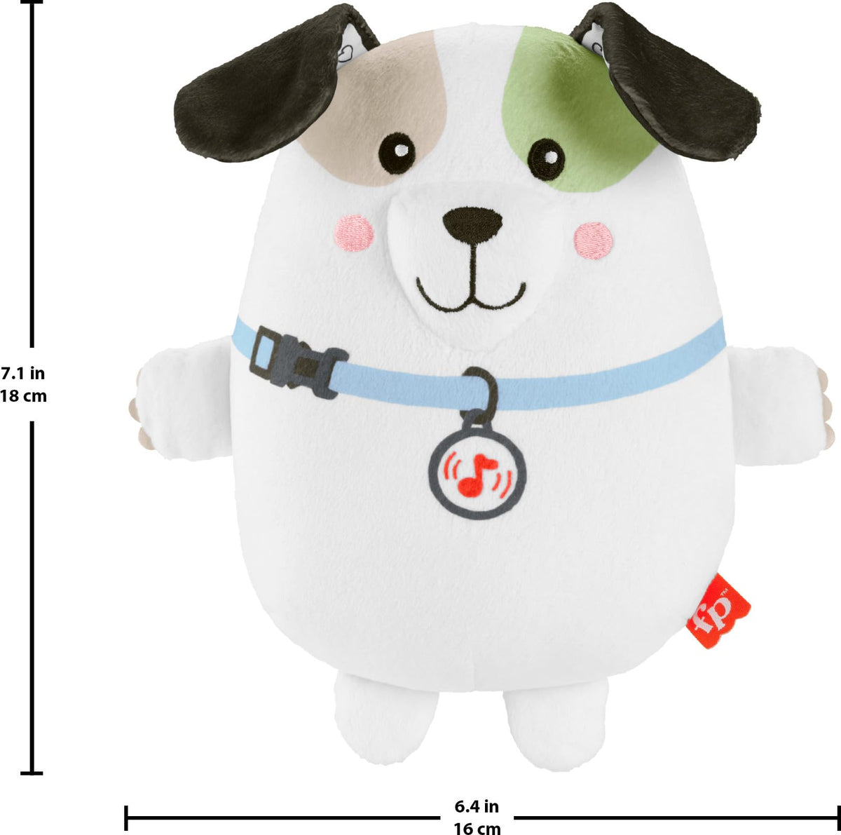 Fisher-Price Baby Toy Calming Vibes Puppy Soother Plush Portable Sound Machine with Vibrations for Newborns 0+ Months