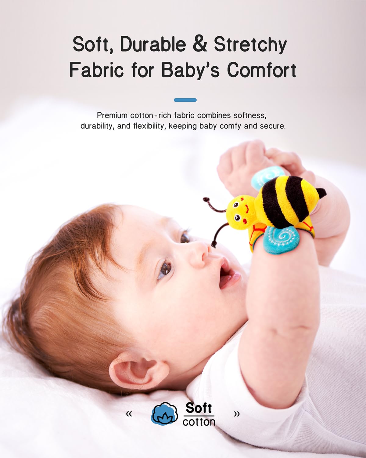 Infinno Baby Wrist Rattle Socks and Foot Finder Set, Perfect Baby Toys for 0-12 Months Newborn Boys and Girls As Shower Gifts, Garden Bug Series (Pack of 2)