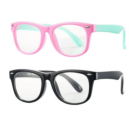 Pro Acme TPEE Rubber Flexible Kids Nerd Glasses Clear Lens Geek Fake for Costume (Age 3-10)
