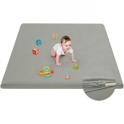 ILPEOD Waterproof Baby Play Mat for Floor Memory Foam 71 * 79 Cushion Playpen Playmat Tummy Time Crawling Mat Nursery Rug Thick Pad Create Soft & Safe Area for Infants,Toddler,Kids,Grey
