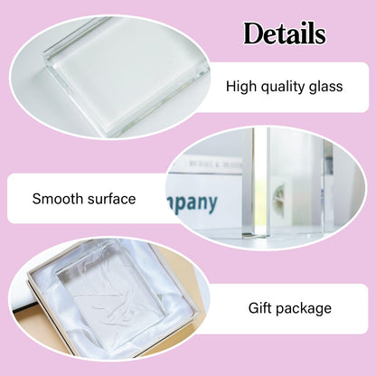 H&D HYALINE & DORA Clear Crystal Rectangle Paperweight Glass Decorative Paper Weights for Office Desk, Functional Crystal Paperweight for Photography Reading