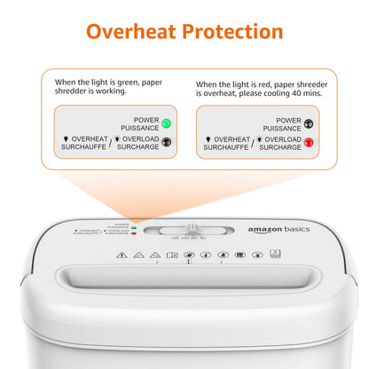 Amazon Basics 8-Sheet Cross Cut Paper and Credit Card Shredder for Security, Heavy Duty, White