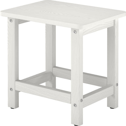 BIVODA Weatherproof Outdoor Side Table, HDPE Small Outdoor Table for Adirondack, 16.6-Inch Patio Square End Tables for Garden, Backyard, Porch, Deck, Balcony, Poolside (White)
