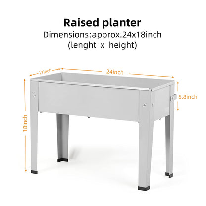 ProGard Raised Garden Bed, Garden Raised Planter Box with Legs, Galvanized Garden Planter for Herbs and Vegetables, 24" Grey