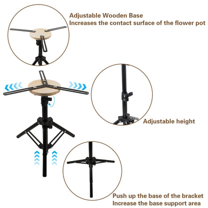2 Sets Adjustable Planter Inserts, Metal Plant Risers for Large Pots, Plant Lift Inserts for Tall Square Taper Round Container Indoor & Outdoor Use, Adjustable Height 14.5''-20" & Diameter 2.4''-7.3"