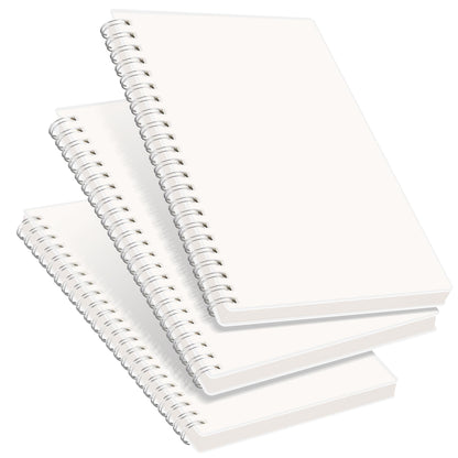 RETTACY Blank Journal Notebook, 3-Pack, 160 Pages per Pack, A5 Medium Size (5.7'' × 8.3''), 100 GSM Thick Paper, Spiral-bound, Flexible Plastic Cover, for Sketching, Drawing, Painting