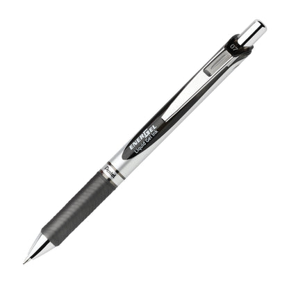 Pentel EnerGel RTX Retractable Liquid Gel Pen, (0.7mm), Medium Line, Metal Tip, Black Ink, Pack of 6 (BL77BP6A)