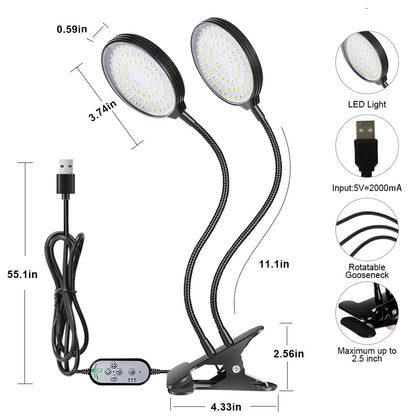 Grow Light 30W Sunlike Full Spectrum LED Plant Grow Lights with Timer Auto On/Off 4/8/12H Waterproof Grow Lamp for Indoor Plants, 5 Dimmable Levels, 3 Switch Modes, Adjustable Gooseneck