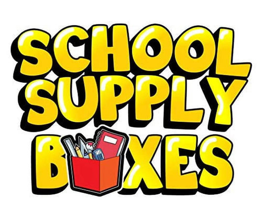 School Supply Boxes | 17" Clear Backpack Bundle for Elementary School (Case - 6 Units) | Back to School Bookbag with Supplies | Contains Crayons, Colored Pencils, Ruler, Glue, Notebooks, & More