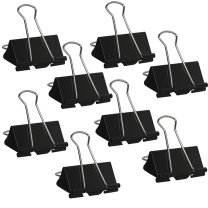 Medium Binder Clips 1.6 Inch (60 Pack), Large Binder Clips Medium Paper Clamps for Office and Home Supplies, Black