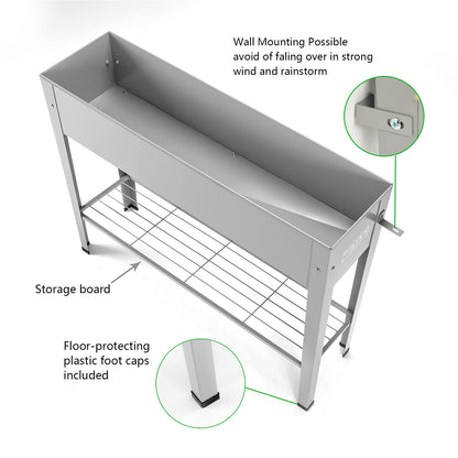 DIGTER Metal Raised Garden Bed,Raised Planter Box with Legs,Herbs and Vegetables Planter Suitable for Outdoor Patio Deck and Porch (Gray)