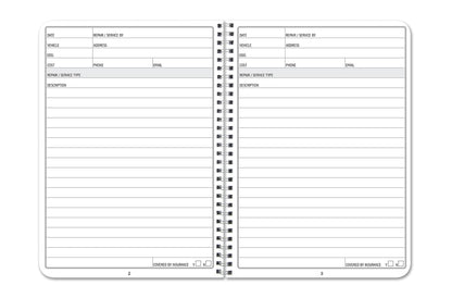 BookFactory Auto Maintenance and Vehicle Maintenance Log Book/Car Maintenance & Expense Tracker Record Book and Logbook - 5'' x 7'', 100 Pages, Wire-O (Made in USA)