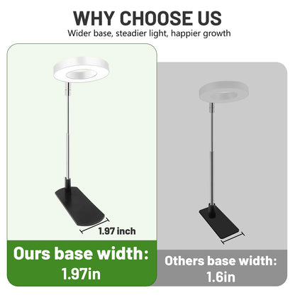 LBW Grow Light for Indoor Plants, Height Adjustable Plant Grow Lamp with Auto On/Off Timer 6/8/12/16H, 3 Colors,5 Dimmable Brightness, for Small Plants, White, 3 Packs