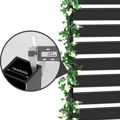 Metal Raised Garden Bed with Trellis, 2 in 1 Trellis with Planter Box & Privacy Screen for Climbing Plants, Vine, Outdoor Standing Flower Beds with Drainage Holes, 35" L x 16" W x 71" H, Black