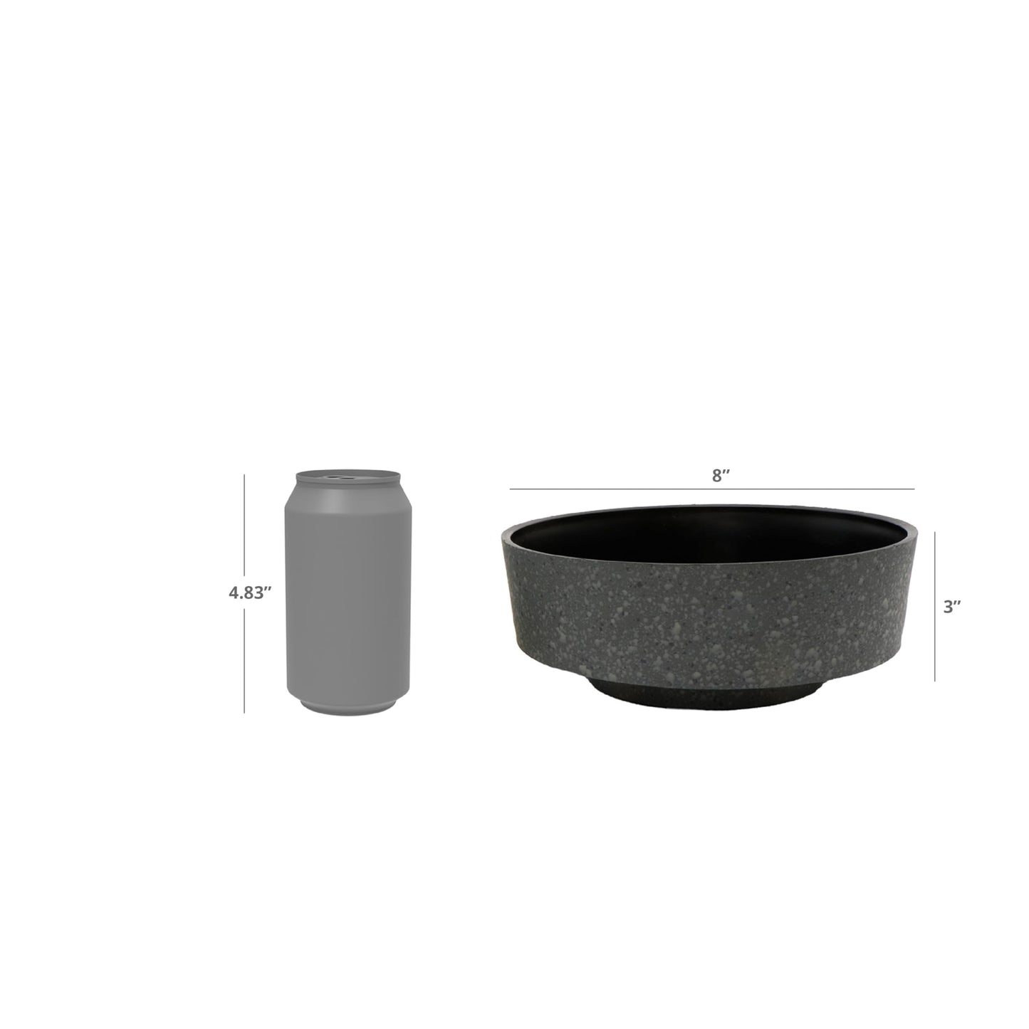 The HC Companies 8 Inch Round Plastic Succulent Capri Bowl Decorative Indoor Flower Succulent Planter Pot with Drain Plug Hole, Vanilla Bisque
