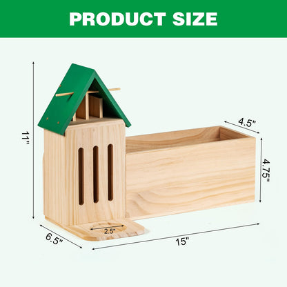 Wooden Butterfly House for Garden, Butterfly House and Feeder with Flower Pot, Natural Butterflies Habitat Butterfly Shelter Hotel for Butterflies, Bees, Ladybug