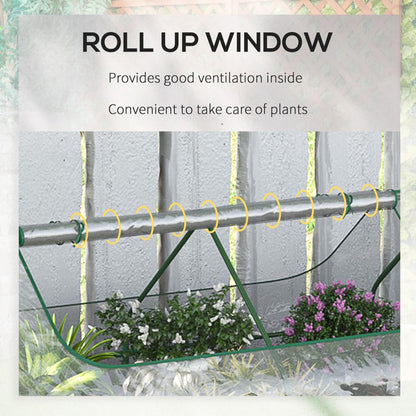 Galvanized Steel Raised Garden Bed with PVC Greenhouse Cover for Vegetables Herbs and Flowers 6 ft x 3 ft Outdoor Use