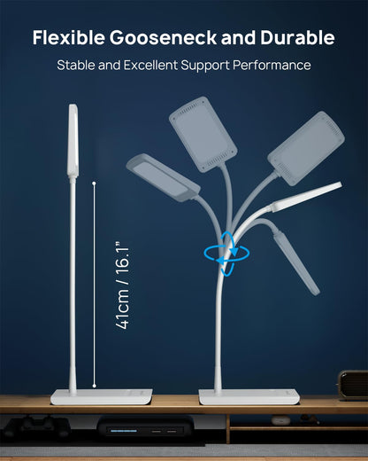 TROND Desk Lamp, Bright Dimmable Eye-Caring Table Lamp, 3 Color Modes 7 Brightness Levels, Flexible Gooseneck, Touch Control, Memory Function, Desk Light for Home Office Dorm Room Essentials