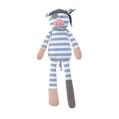 Organic Farm Buddies Apple Park Pirate Pig Plush Baby Toy for Newborns, Infants, Toddlers - Hypoallergenic, 100% Organic Cotton