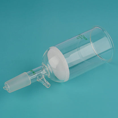 FunChem Buchner Filtering Funnel with Medium Frit (G2), I.D. 76 mm, 80 mm Depth, with 24/40 Standard Taper Inner Joint and Vacuum Serrated Tubulation, 250 mL