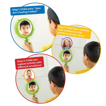 hand2mind See My Feelings Mirror, Play Therapy Toys, Mindfulness for Kids, Emotional Regulation Activities, Social Learning Supplies, Calm Down Corner Set, Set of 4