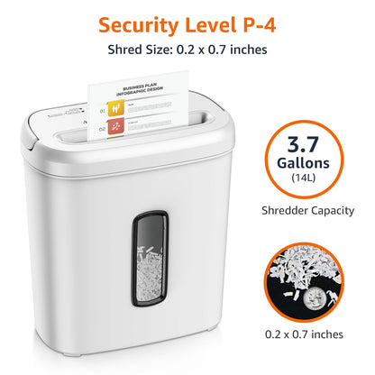 Amazon Basics 8-Sheet Cross Cut Paper and Credit Card Shredder for Security, Heavy Duty, White
