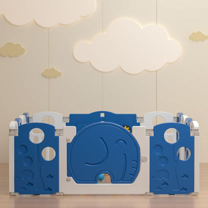 LulliSpace Baby Playpen,for Kids and Toddlers,Kids Activity Centre Safety Play Yard,Indoor&Outdoor Pattern Baby Fence with Game Panel, Safety Lock, Non-Slip Bases, Adjustable Shape,14 Panels