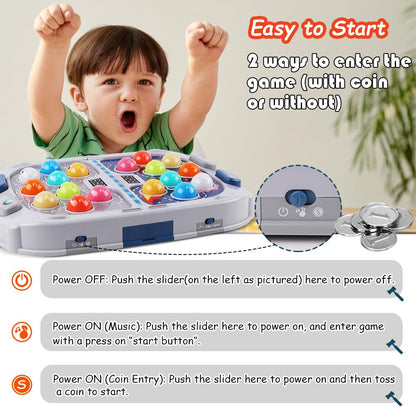 Whack Game Mole for Toddler, Toys for 3-12 Year Old Boys and Girls, Kids Whack Pound Game,Gifts for 3 4 5 6+ Year Old Boys, Interactive Educational Toy with Sound and Light, PK Mode with 2 Hammers