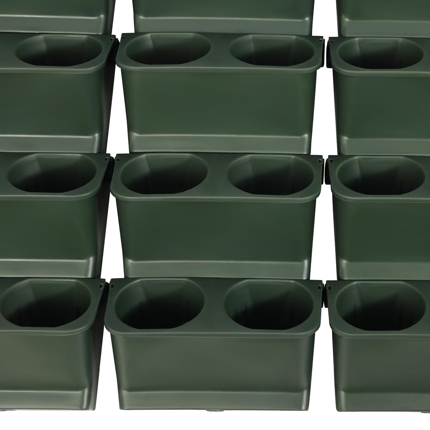 Self Watering Vertical Wall Planter with 30 Plant Pots, Wall-mounted Flower Pot Holder with Drainage Holes, Indoor Outdoor Living Wall Hanging Planter for Flower, Herb, Vegetable, and Fruit, Green