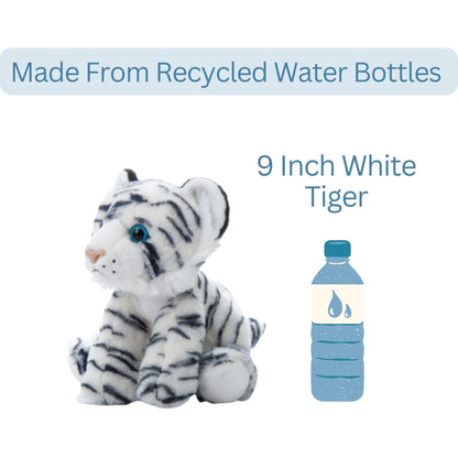 The Petting Zoo Tiger Stuffed Animal, Gifts for Kids, Wild Onez Zoo Animals, White Tiger Plush Toy 9 inches