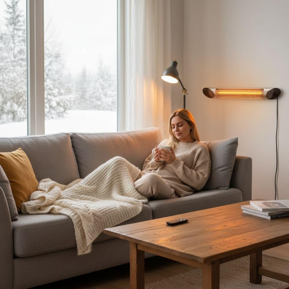 Veito Blade Infrared Heater 1500W Silver with Remote Control